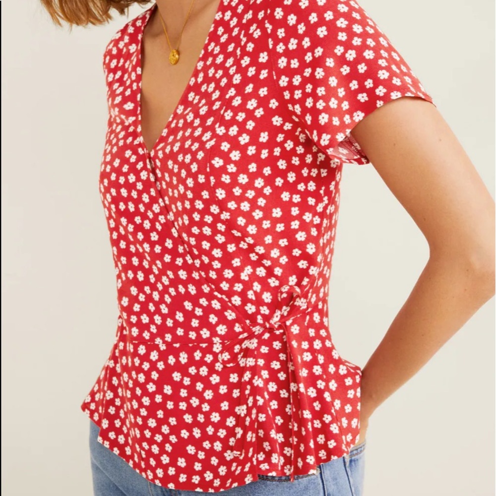MNG floral wrap top